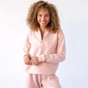 SCL X Donni Light pink quarter zip sweater